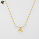 (1-6520-2) Gold Laminate - 2.20mm Curb Link Zircon Bar Necklace - BGF - 16"