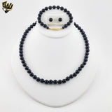 (MSET-12) Gold Laminate - 8mm Mallorca Pearls Set - BGF