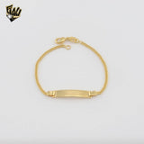 (1-0944) Laminado de oro - Pulsera para niños con eslabones curvos de 2 mm - 6" - BGO
