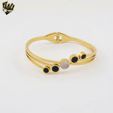 (MBRA-15-P) Stainless Steel - 3mm Circles Bangle.