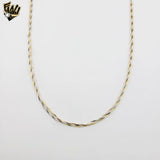 (2-66109) 925 Sterling Silver - 2mm Three Tones Necklace.