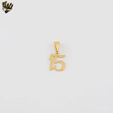 (1-2039-1) Gold Laminate- Number 15 Pendant - BGO