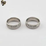 (4-0078) Acero inoxidable - Anillo para hombre con circonitas talladas.