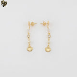 (1-1217-3) Gold Laminate -Double Shell Long Earrings - BGF