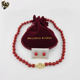 (MSET-21) Gold Laminate - 8mm Mallorca Pearls Set - BGF