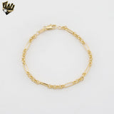 (1-0720) Gold Laminate - Mixed Links Bracelet - 7''- BGF