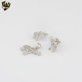(2-6335) 925 Sterling Silver - Zircon Elephant Set.
