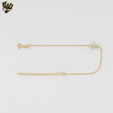 (1-0701-1) Gold Laminate - Single Zircon Cross Bracelet - BGF - 6.5"