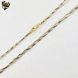 (2-66109) 925 Sterling Silver - 2mm Three Tones Necklace.