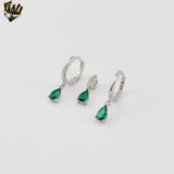 (2-6459) 925 Sterling Silver - Drop Shape Zircon Set.