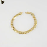 (1-60010) Gold Plated- 7mm Curb Link Bracelet - 8"