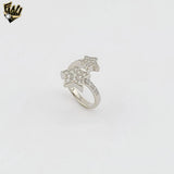 (2-5093) 925 Sterling Silver - Zircon Star Ring