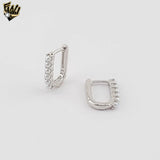 (2-4219) 925 Sterling Silver - Oval Pearls Hoops.