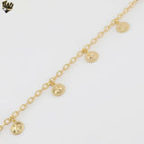 (1-0053) Gold Laminate - 3mm Rolo Link Sea Charms Anklet - 10” - BGF