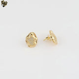 (1-1246-1) Gold Laminate -Zircon Irregular Stud Earrings - BGF