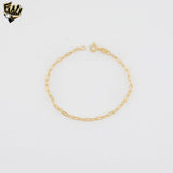 (1-0408) Gold Laminate - 2mm Oval Paper Clip Bracelet - BGF