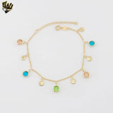 (1-0550) Gold Laminate - 1.5mm Curb Link Charms Bracelet - BGF