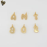 (1-2490) Gold Laminate - Big Balloon Letter Pendants - BGF