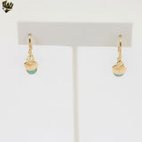 (1-2983-7) Gold Laminate - Dangling Charms Hoops - BGF