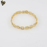 (1-60093-1) Gold Laminate - 7mm Square Zircon Bracelet - 7.5" - BGO