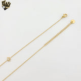 (4-7038) Stainless Steel - Tie Zircon Stars Necklace - 16".