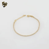 (1-0496) Gold Laminate - 2mm Tennis Bracelet - BGF- 6"