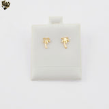 (1-1108-5) Gold Laminate - Mini Palm Tree Stud Earrings - BGF