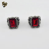 (4-0024) Acero inoxidable - Anillo de hombre con circonita oxidada.