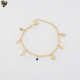 (1-0491) Gold Laminate - Sea Charms Paper Clip Bracelet - BGF