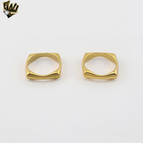 (4-0010) Stainless Steel - Square Band Ring.