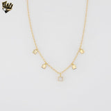 (1-6106-1) Gold Laminate - 2mm Paper Clip Link Zircon Necklace - 16".