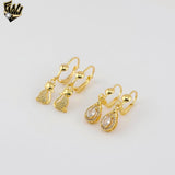 (1-1184) Laminado de Oro - Aretes Largos - BGO
