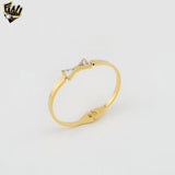 (MBRA-21-V) Stainless Steel - Zircon Bow Open Bangle.