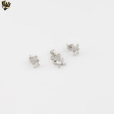 (2-6377) 925 Sterling Silver - Zircon Bear Set.