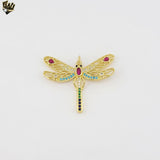 (1-2316-2) Gold Laminate - Dragonfly Multicolor Pendant - BGO