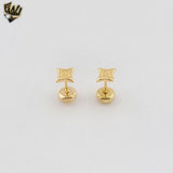 (1-1150-3) Gold Laminate - Mini North Star Stud Earrings - BGF