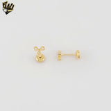 (1-1140-4) Laminado de Oro - Aretes de Flor - BGF