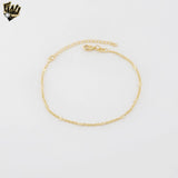 (1-0453) Laminado de oro - Brazalete de eslabones de corazones de 2 mm - BGF