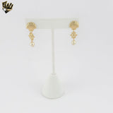 (1-1237-9) Gold Laminate -Shell Dangling Earrings - BGF