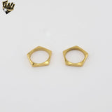 (4-0008-1) Anillo de acero inoxidable con banda de estrella.