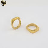 (4-0008) Stainless Steel - Square Band Ring.