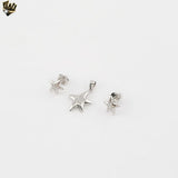 (2-6306) 925 Sterling Silver - Zircon Starfish Set.