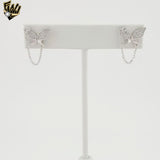 (2-3220) 925 Sterling Silver - Butterflies Stud Earrings.