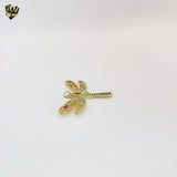 (1-2254-2) Gold Laminate -Dragonfly Multicolor Zircon Pendant - BGO