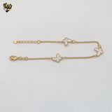 (1-0553) Gold Laminate - 1.5mm Butterfly Bracelet - 7" - BGF