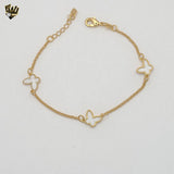 (1-0553) Gold Laminate - 1.5mm Butterfly Bracelet - 7" - BGF