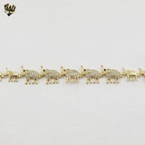 (1-60092) Gold Laminate - 13mm Elephants Bracelet - BGO