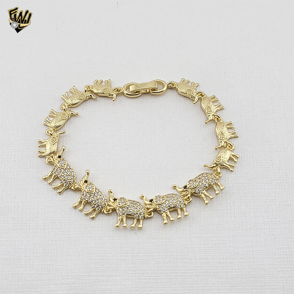 (1-60092) Gold Laminate - 13mm Elephants Bracelet - BGO