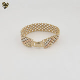(1-0823) Gold Laminate - 20mm Three Tones Bracelet - 7.5" - BGO