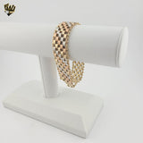 (1-0823) Gold Laminate - 20mm Three Tones Bracelet - 7.5" - BGO